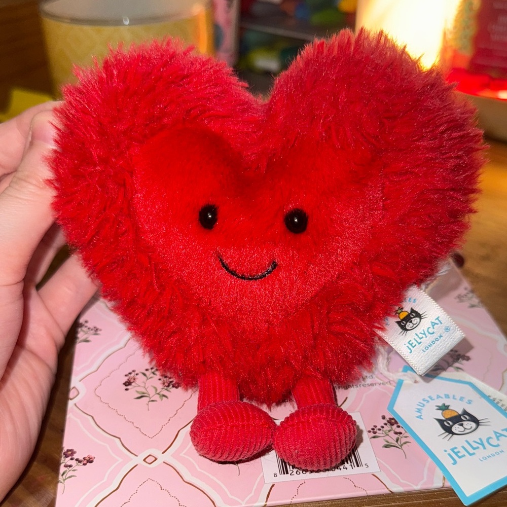 Jellycat Plush Valentines Amueseable Beatie Heart A6REDFH with Tags 5"